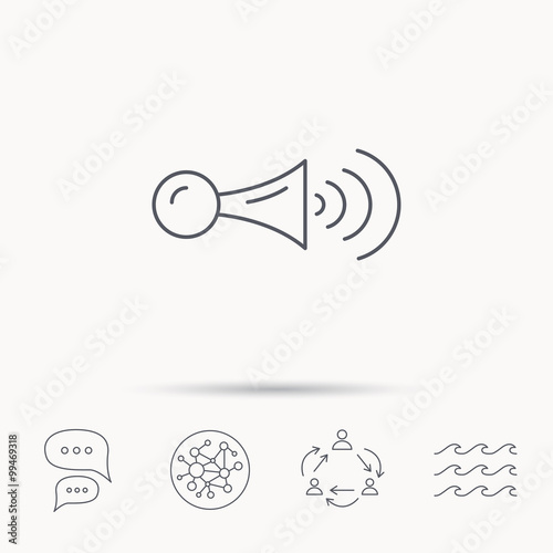 Klaxon signal icon. Car horn sign.