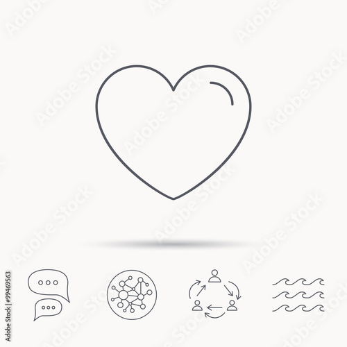 Love heart icon. Life sign.