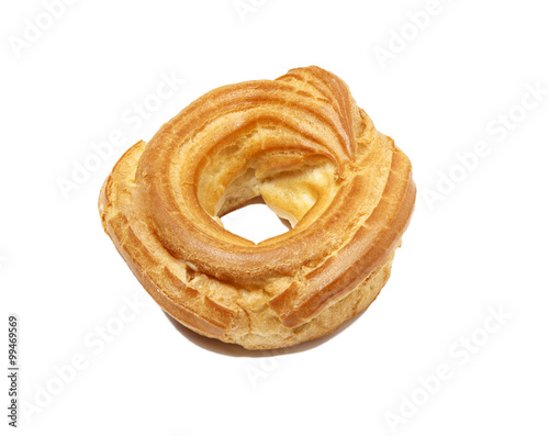 Fresh eclair ring on a white background