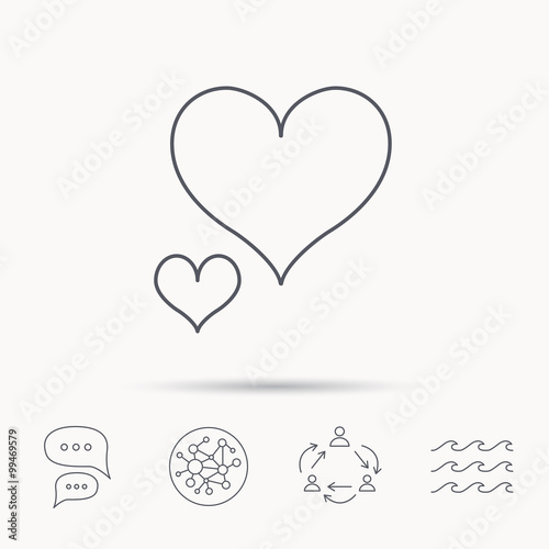 Love hearts icon. Lovers sign.