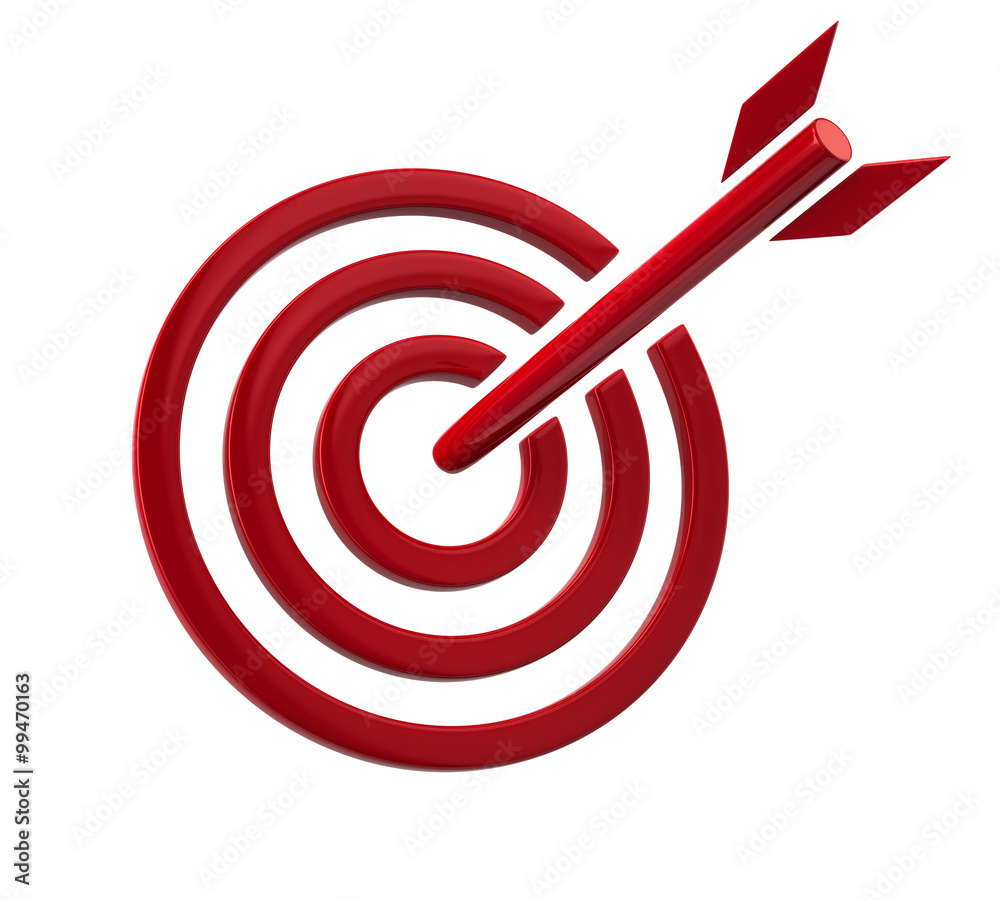 Illustration of red target isolated