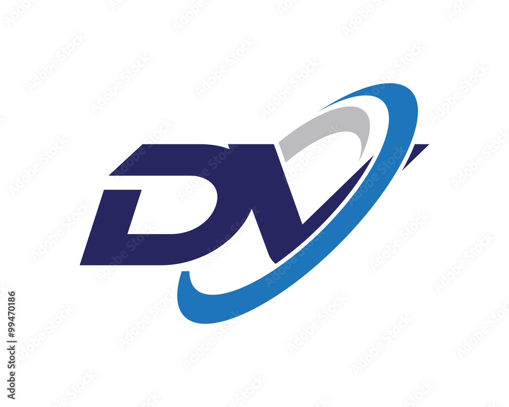 DV Letter Swoosh Visual Logo DV Letter Swoosh Visual Logo