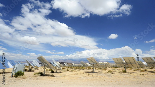 Ivanpah Solar Thermal Power Plant Tower sunlight Mojave Desert USA photo