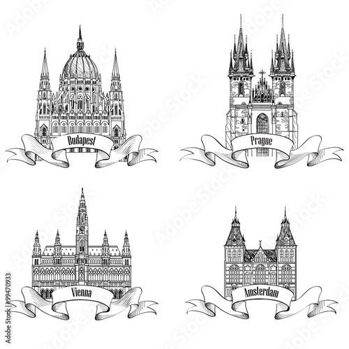 Photography Famous European city landmarks