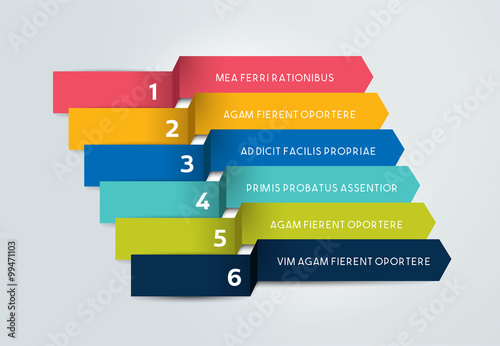 Infographic step by step arrow template. Vector tutorial.