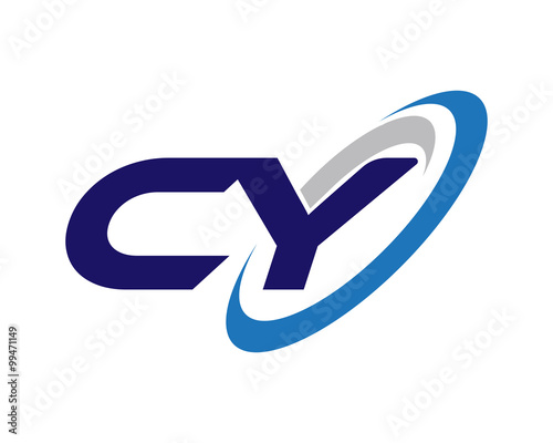 CY Letter Swoosh blue Logo