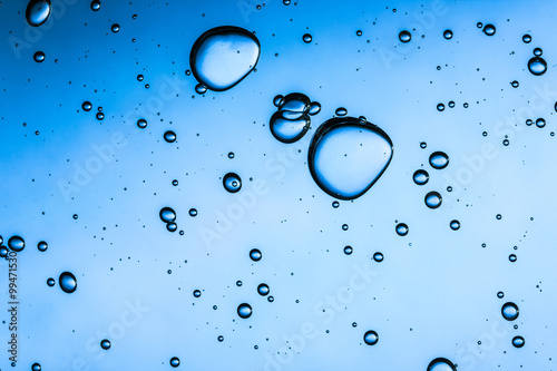 Blue bubble water gel background.