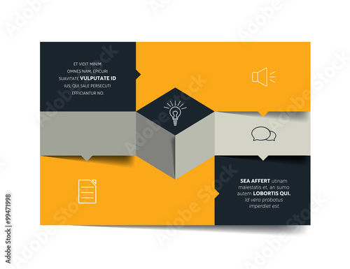 Square template infographic banner diagram. Flat vector tab.