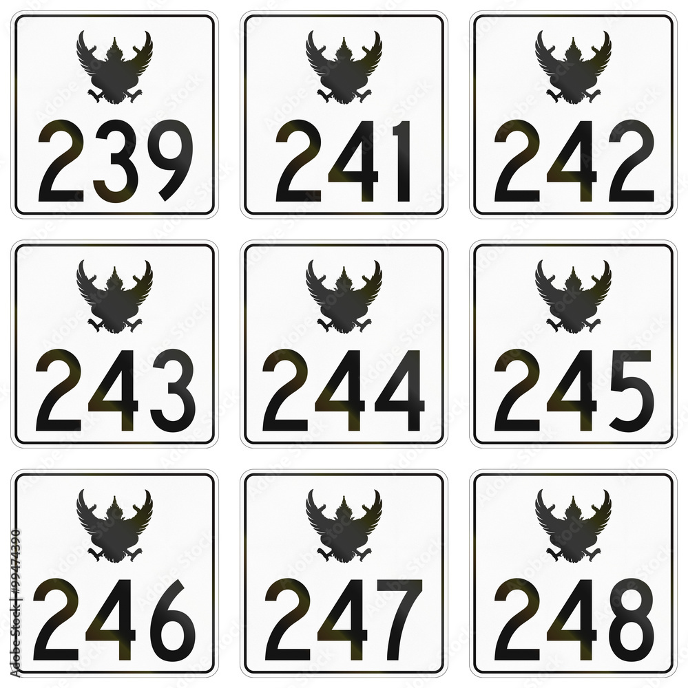 Collection of federal highway shields used in Thailand Collection of federal highway shields used in Thailand