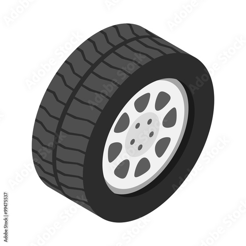 Car wheel isometric 3d icon