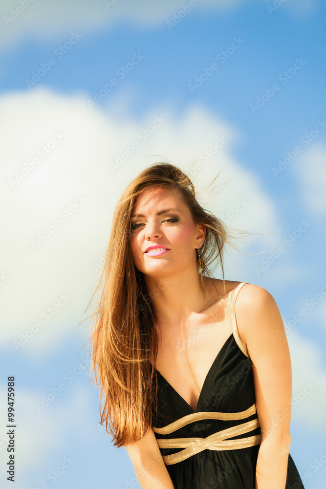 Woman outside summertime