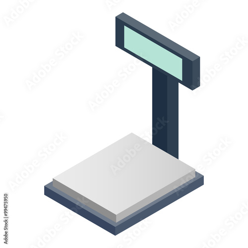 Scales for weighing isometric 3d icon