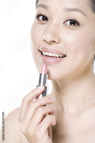 Young woman with lipstick