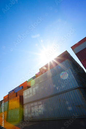 Cargo containers in shipping dock