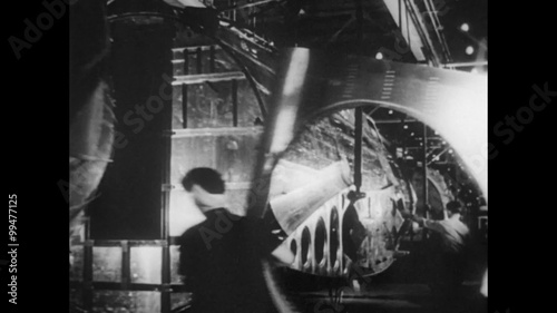 Employees working in munitions factory, 1940s