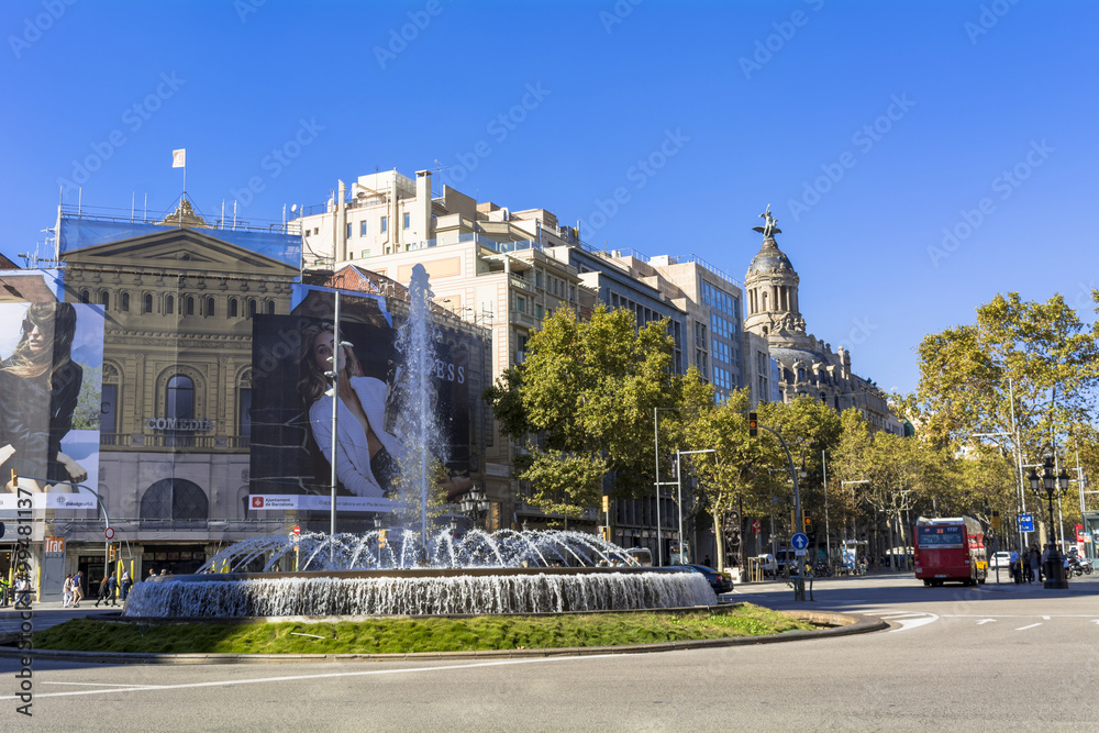 Obraz premium バルセロナのカタルーニャ広場