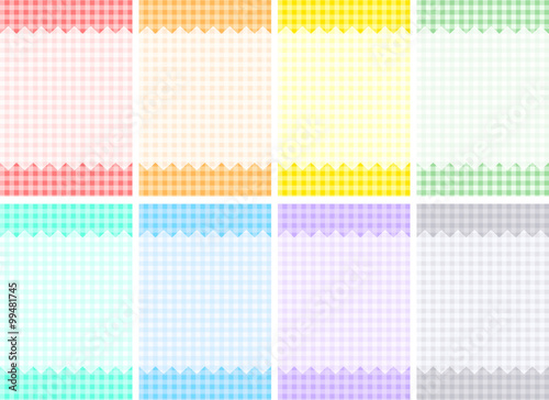 Eight colors gingham check patterns