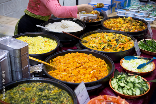 fresh authentic cuisine on a buffet