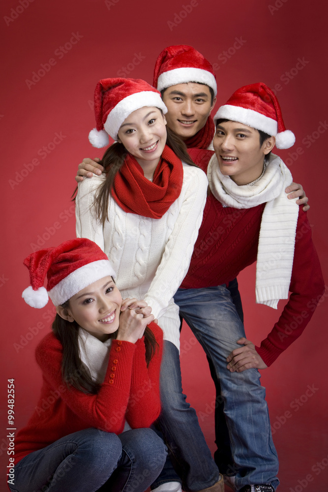 Friends celebrating Christmas Friends celebrating Christmas