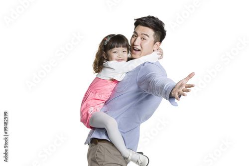 Happy father and daughter
