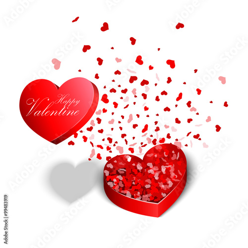 Valentine's Day, red heart shaped boxes