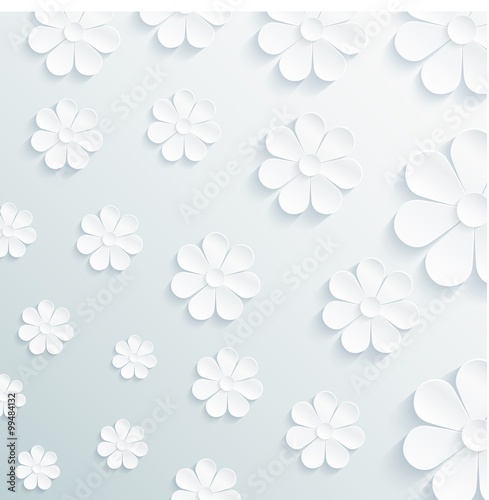 Fototapeta Naklejka Na Ścianę i Meble -  Seamless pattern daisy on gray background