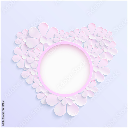 Beautiful wreath of spring flowers, pink daisies