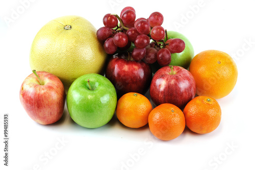 fruits on the white background