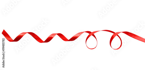 Red ribbon isolated on white