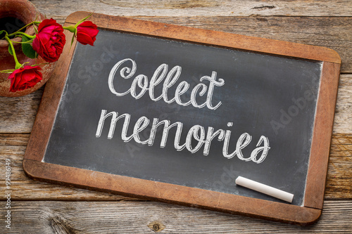фотографія Collect memories on blackboard