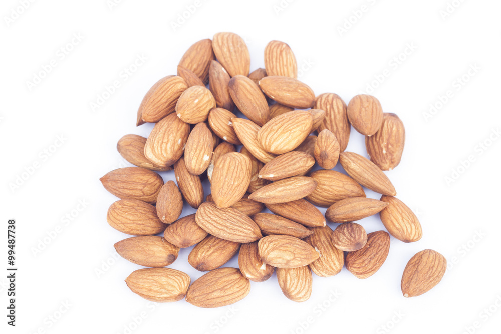 Almond nuts isolated on white background Almond nuts isolated on white background