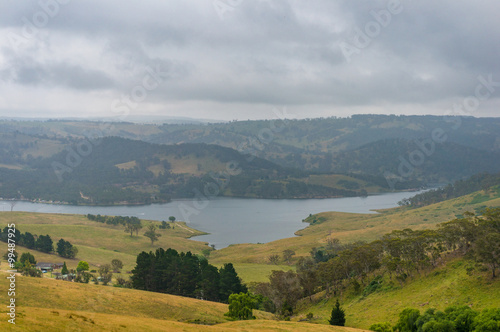 Beautiful Australian countryside with Lake Lyell. NSW, Australia photo