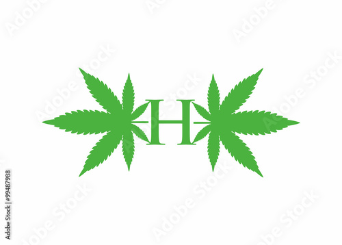 Initial H  H Cannabis Logo Icon