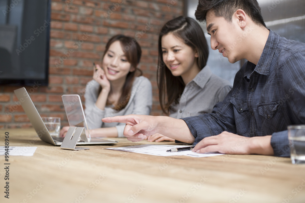 IT workers developing smart phone