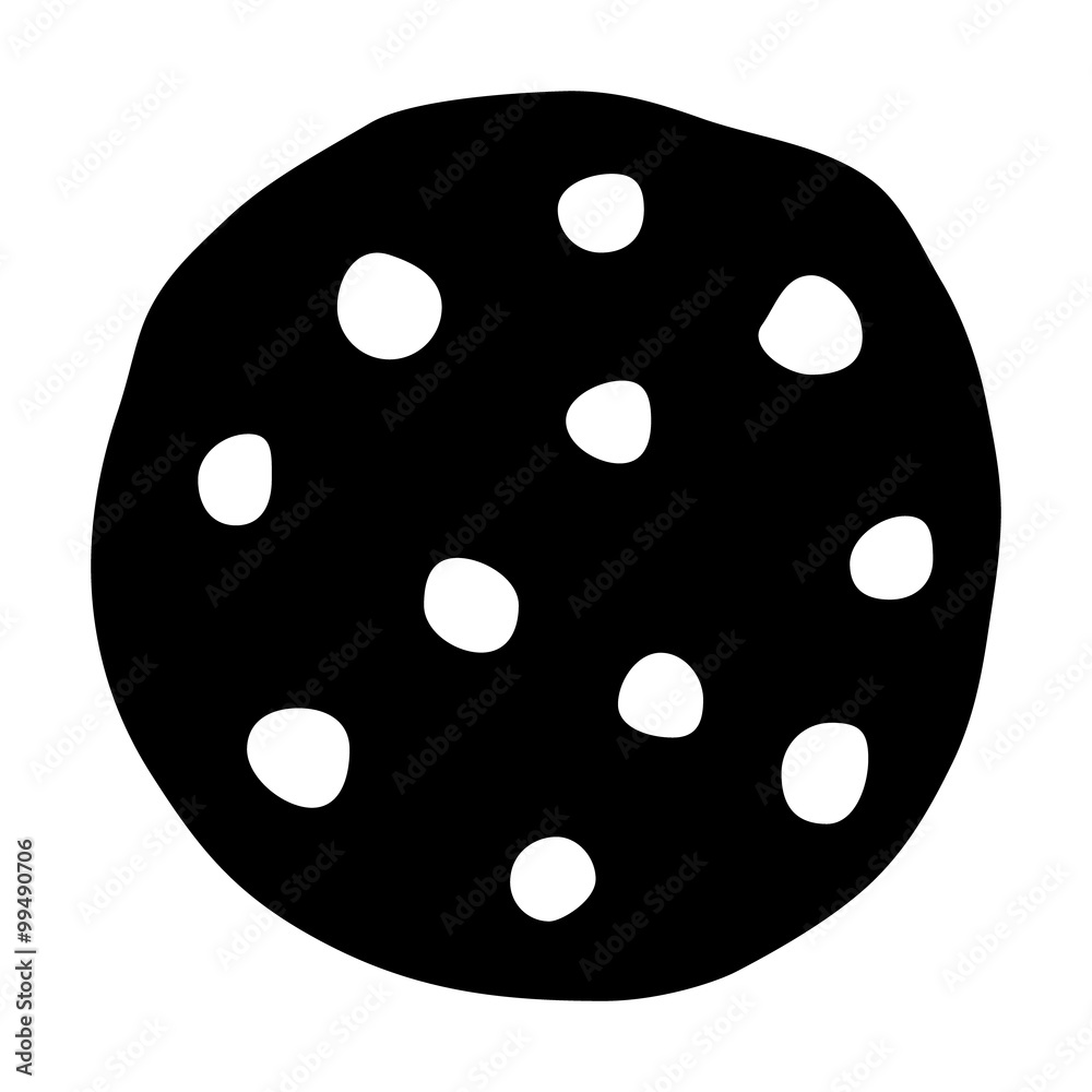 Chocolate chip cookie flat icon for food apps and websites Chocolate chip cookie flat icon for food apps and websites
