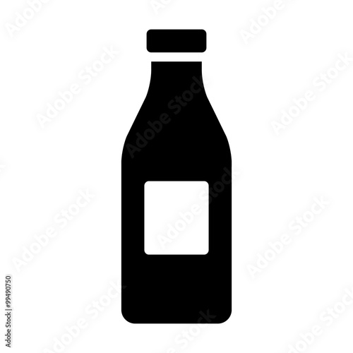 Milk bottle container flat icon for apps and websites