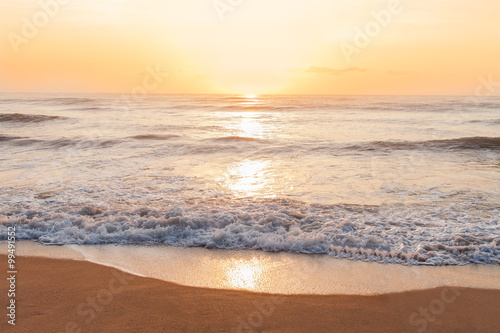 Tropical beach at beautiful sunrise. © saknakorn