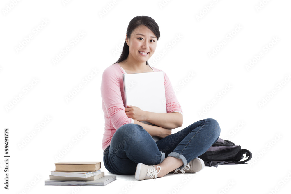 Young college student with laptop Young college student with laptop