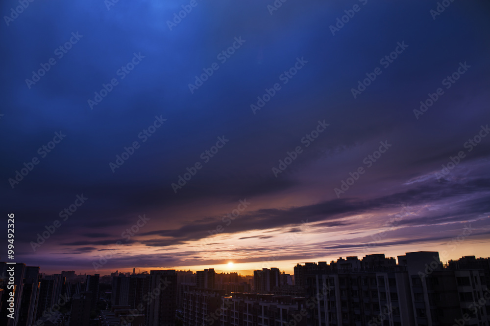 Fototapeta premium Sunset in Beijing,China