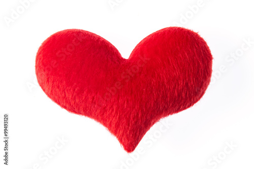 Red heart made of fur