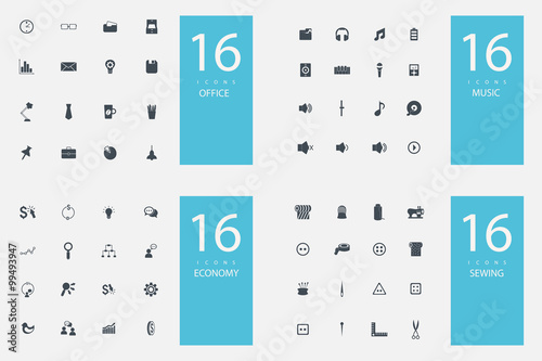 stylish set of 4 themes and icons