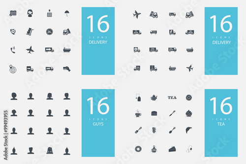 stylish set of 4 themes and icons
