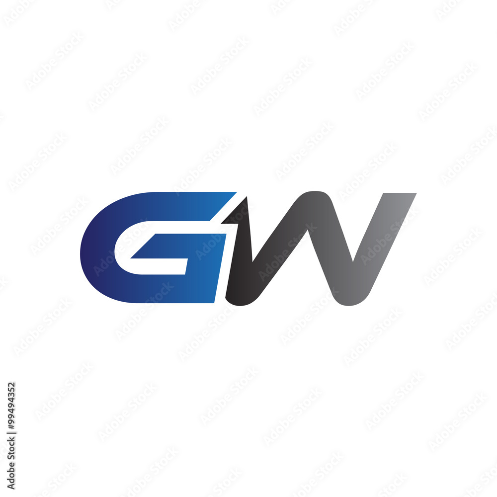 Simple Modern letters Initial Logo gw Simple Modern letters Initial Logo gw