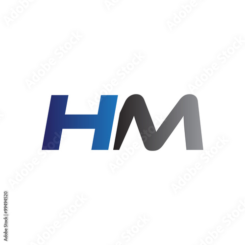 Simple Modern letters Initial Logo hm Free Download Simple Modern letters Initial Logo hm - GFXLoad