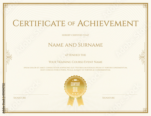 Certificate template in vector for achievement graduation completion