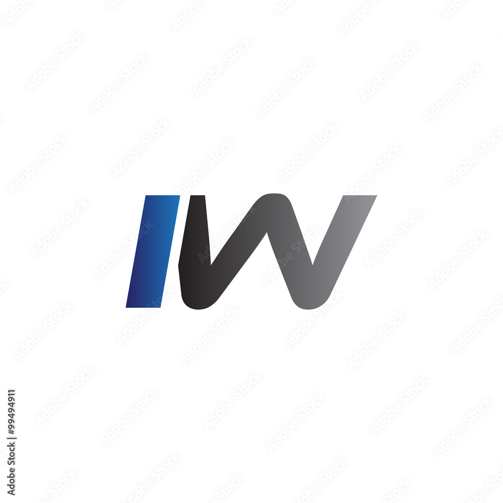 Simple Modern letters Initial Logo iw Simple Modern letters Initial Logo iw