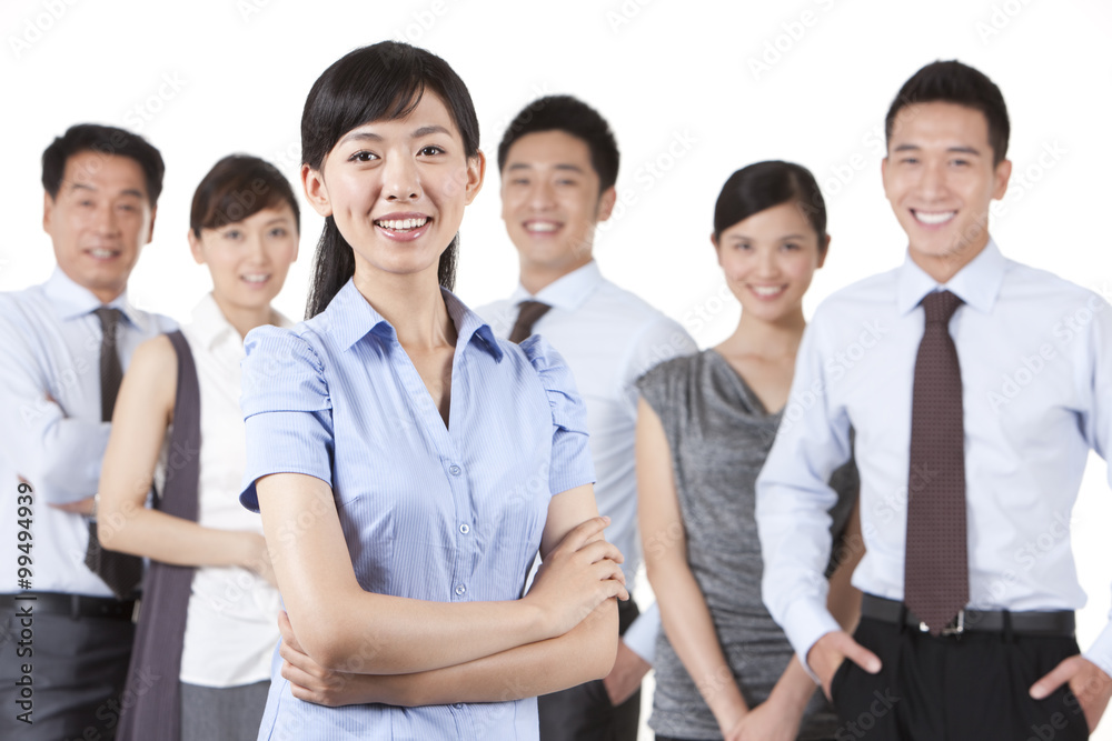 Businesswoman Standing In Front of Colleagues Businesswoman Standing In Front of Colleagues