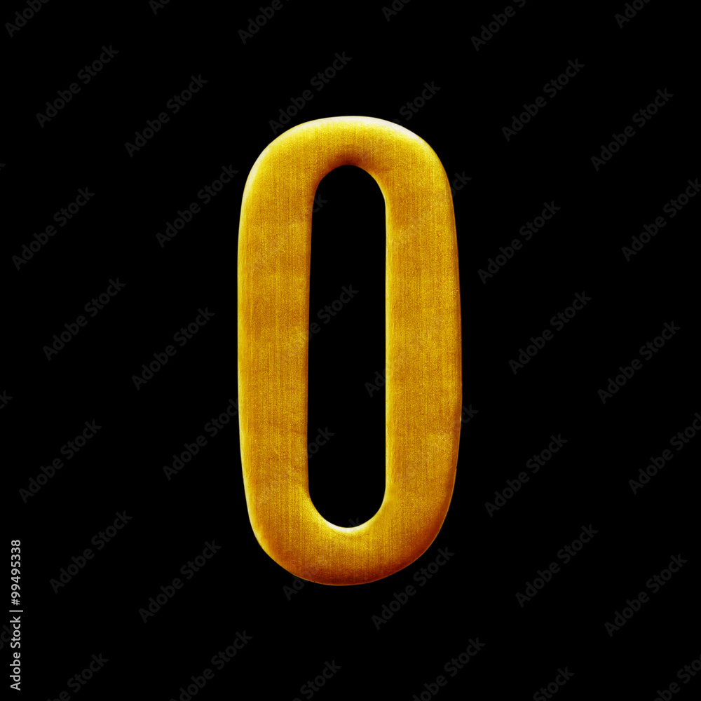 The number zero Golden Arabic isolated on black background. The number zero Golden Arabic isolated on black background.