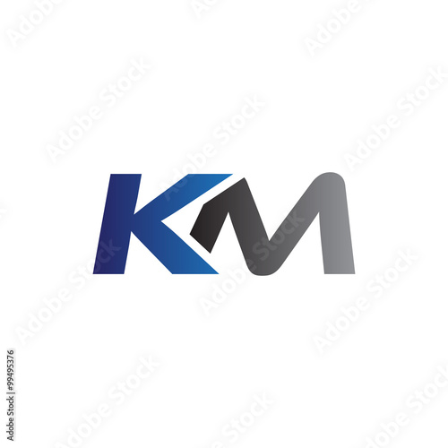 Simple Modern letters Initial Logo km