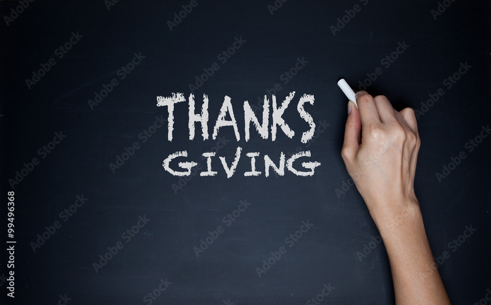 Blackboard With English Text Happy Thanksgiving As Greeting Card Blackboard With English Text Happy Thanksgiving As Greeting Card